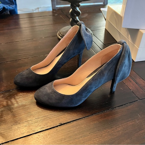 Carven gray suede heel with bow - Size 7 - Picture 3 of 5